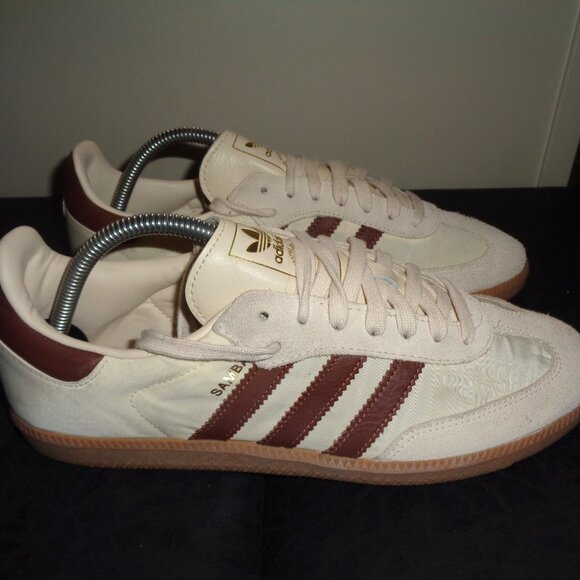 Adidas Sambas Originals OG Shoes in Cream / Preloved Brown - ID1447 Men's 9.5 - Picture 6 of 16